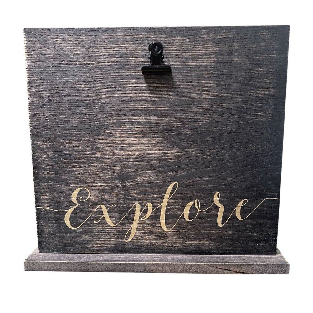Explore Wooden Clip Standing Picture Frame